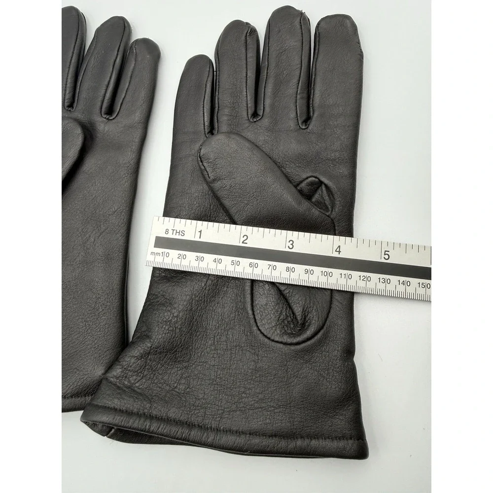 US Military Black‎ Leather Gloves Wool Lined Size 8 Steinberg Cold Weather